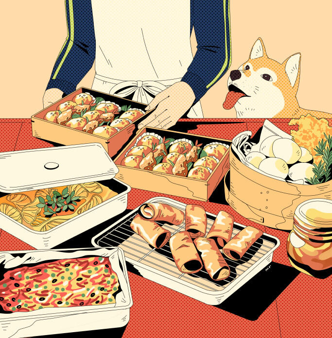 dining illustration sample