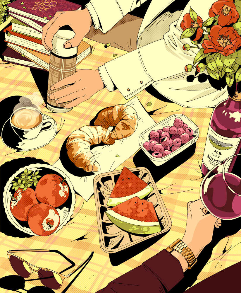 dining illustration sample
